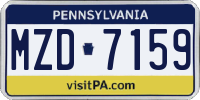 PA license plate MZD7159