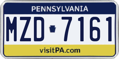 PA license plate MZD7161