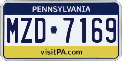 PA license plate MZD7169