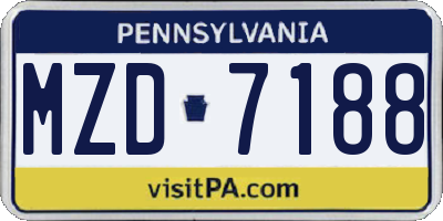 PA license plate MZD7188