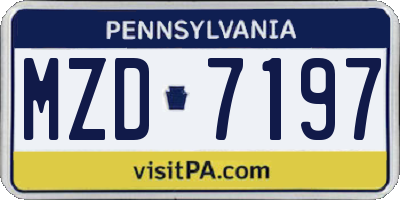 PA license plate MZD7197