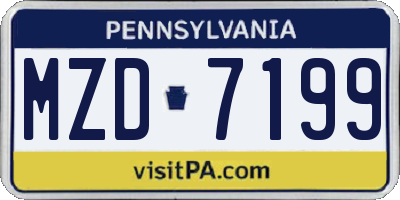 PA license plate MZD7199