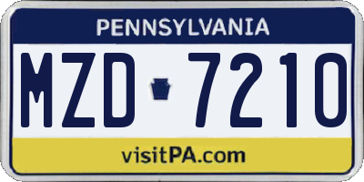 PA license plate MZD7210
