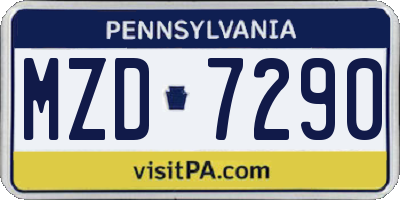 PA license plate MZD7290