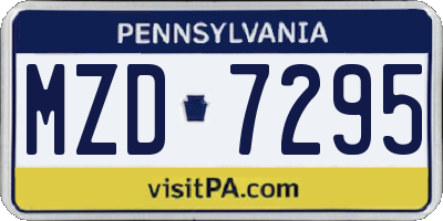 PA license plate MZD7295