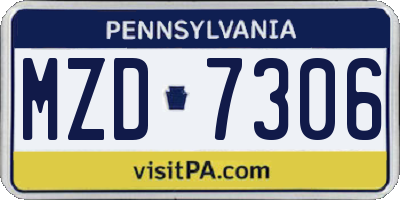 PA license plate MZD7306
