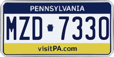 PA license plate MZD7330