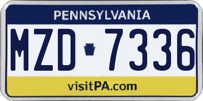 PA license plate MZD7336