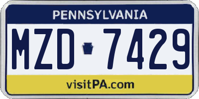 PA license plate MZD7429