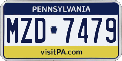 PA license plate MZD7479
