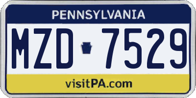 PA license plate MZD7529