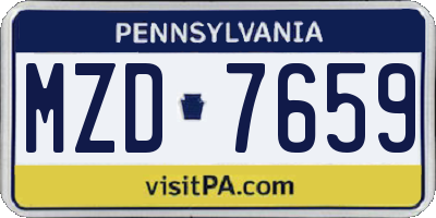 PA license plate MZD7659