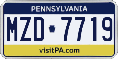 PA license plate MZD7719