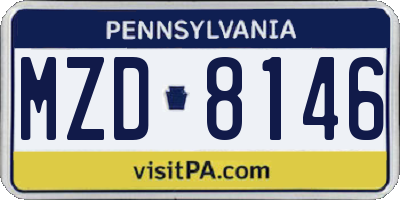 PA license plate MZD8146