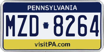 PA license plate MZD8264