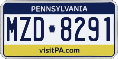 PA license plate MZD8291