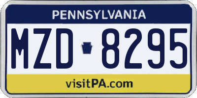 PA license plate MZD8295