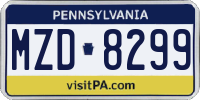 PA license plate MZD8299