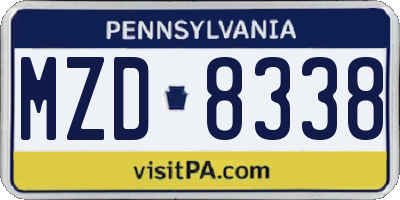 PA license plate MZD8338