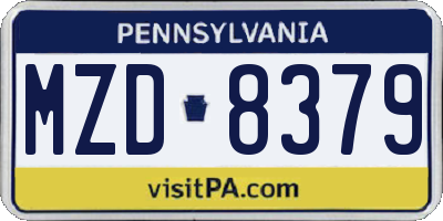 PA license plate MZD8379