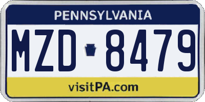 PA license plate MZD8479