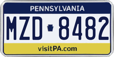 PA license plate MZD8482