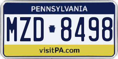 PA license plate MZD8498