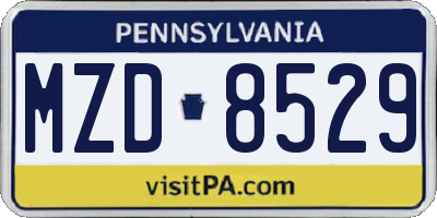 PA license plate MZD8529