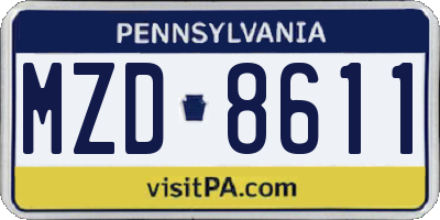 PA license plate MZD8611