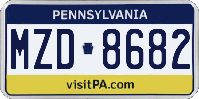 PA license plate MZD8682