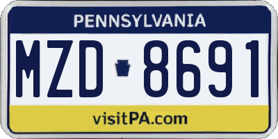 PA license plate MZD8691
