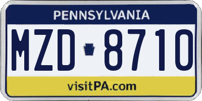 PA license plate MZD8710