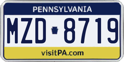 PA license plate MZD8719