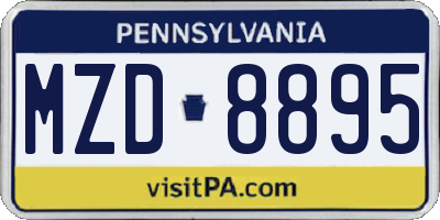 PA license plate MZD8895
