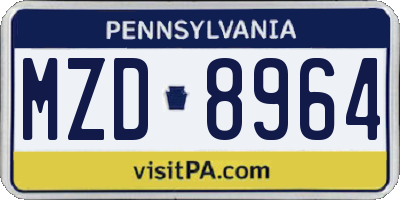 PA license plate MZD8964