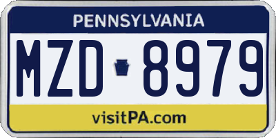 PA license plate MZD8979