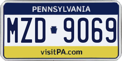 PA license plate MZD9069