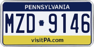 PA license plate MZD9146