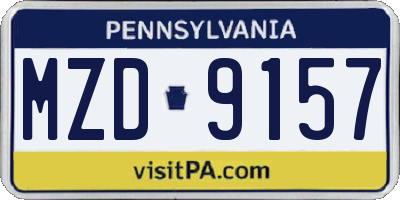 PA license plate MZD9157
