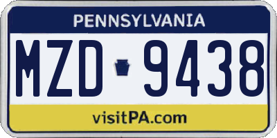 PA license plate MZD9438