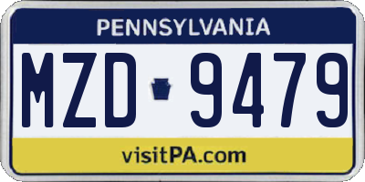 PA license plate MZD9479