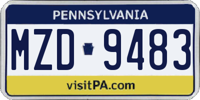 PA license plate MZD9483