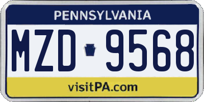 PA license plate MZD9568