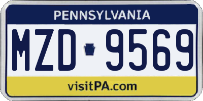 PA license plate MZD9569