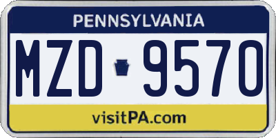 PA license plate MZD9570