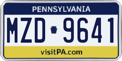 PA license plate MZD9641
