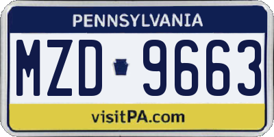 PA license plate MZD9663