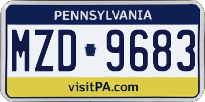 PA license plate MZD9683