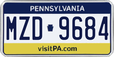 PA license plate MZD9684