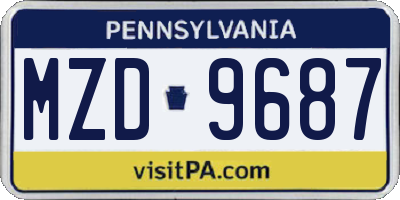 PA license plate MZD9687
